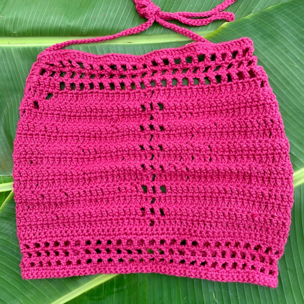 Boho-Chic Fuschia Pink Crochet Cro…